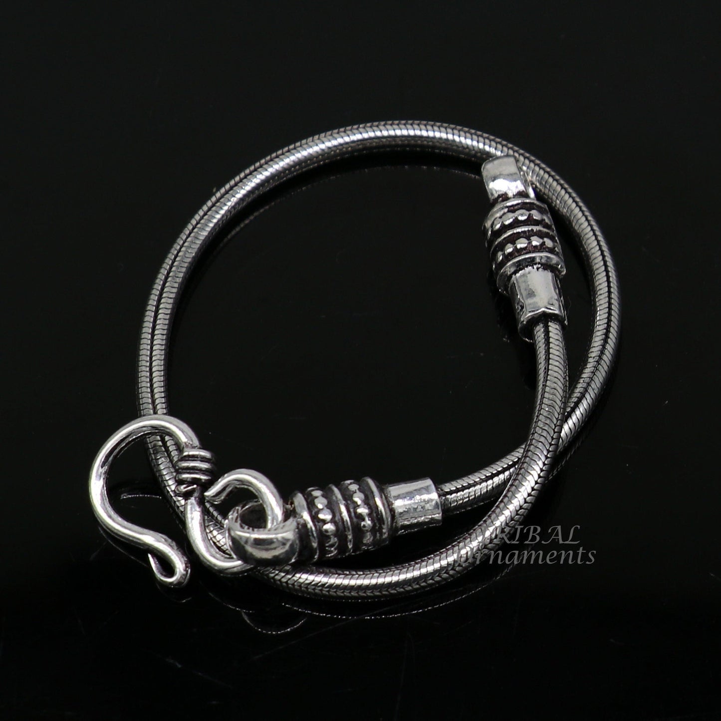 2mm 925 sterling silver handmade amazing snake chain flexible unisex bracelet vintage style jewelry from Rajasthan india sbr414 - TRIBAL ORNAMENTS