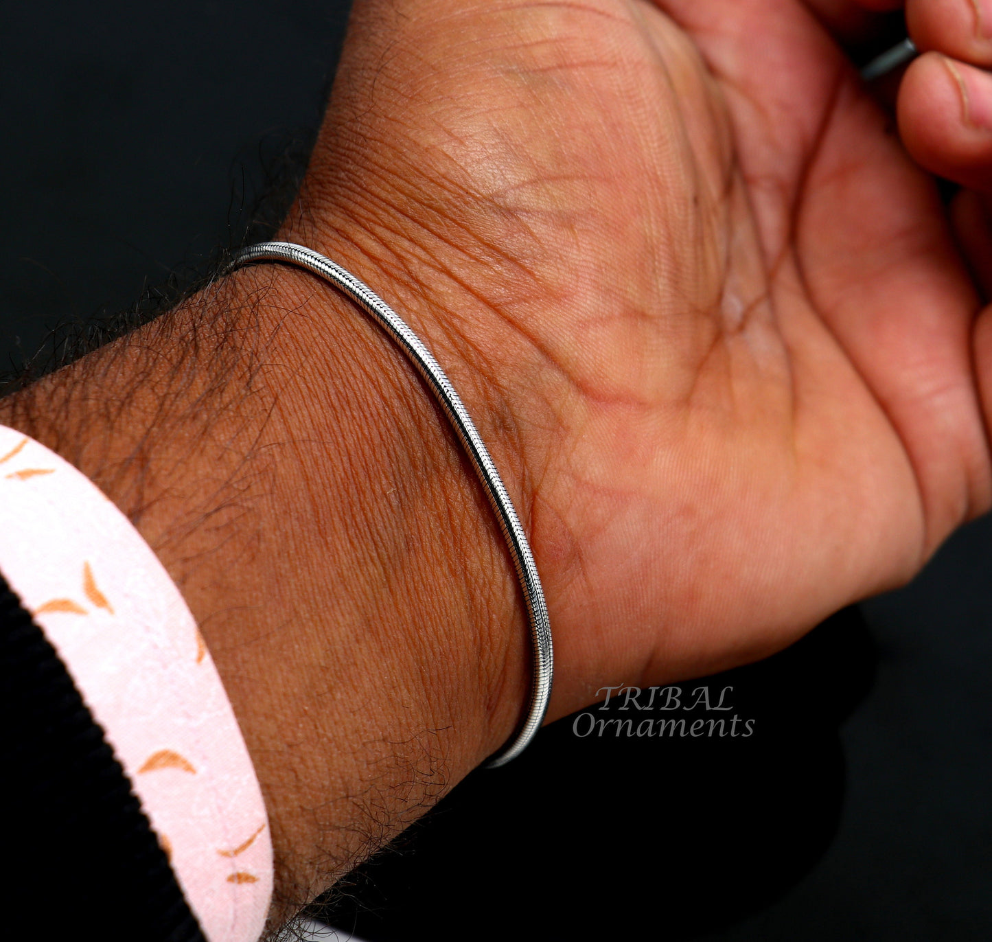 2mm 925 sterling silver handmade amazing snake chain flexible unisex bracelet vintage style jewelry from Rajasthan india sbr414 - TRIBAL ORNAMENTS