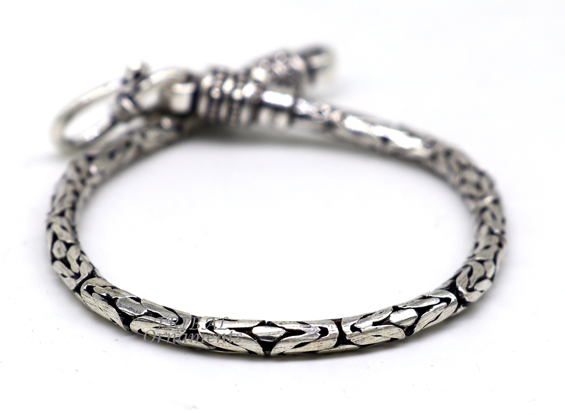 3.5mm 6.5" to 8.5" Unique byzantine design 925 Sterling silver handmade chain bracelet flexible bracelet unisex jewelry from India  sbr429 - TRIBAL ORNAMENTS