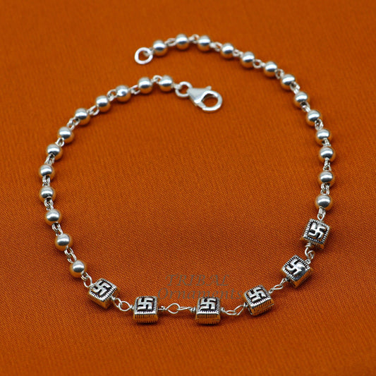 925 sterling silver beaded customized bracelet, best gifting stylish beaded bracelet, unisex personalized belly dance jewelry  sbr413 - TRIBAL ORNAMENTS