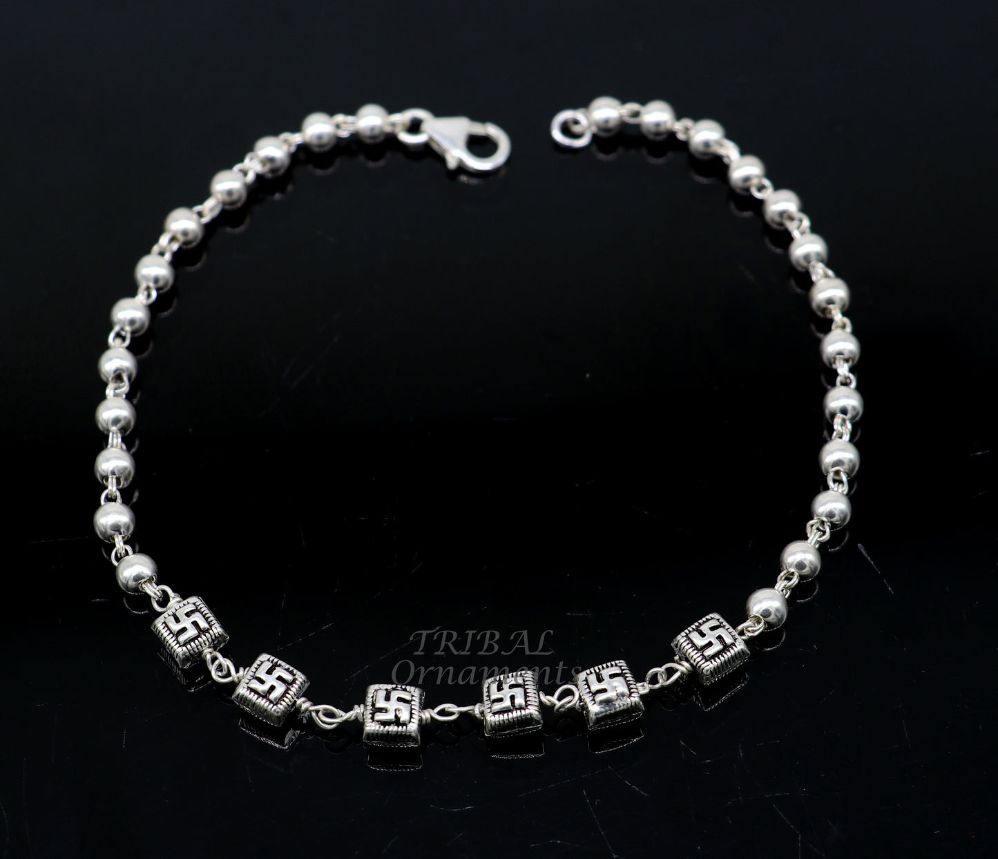 925 sterling silver beaded customized bracelet, best gifting stylish beaded bracelet, unisex personalized belly dance jewelry  sbr413 - TRIBAL ORNAMENTS