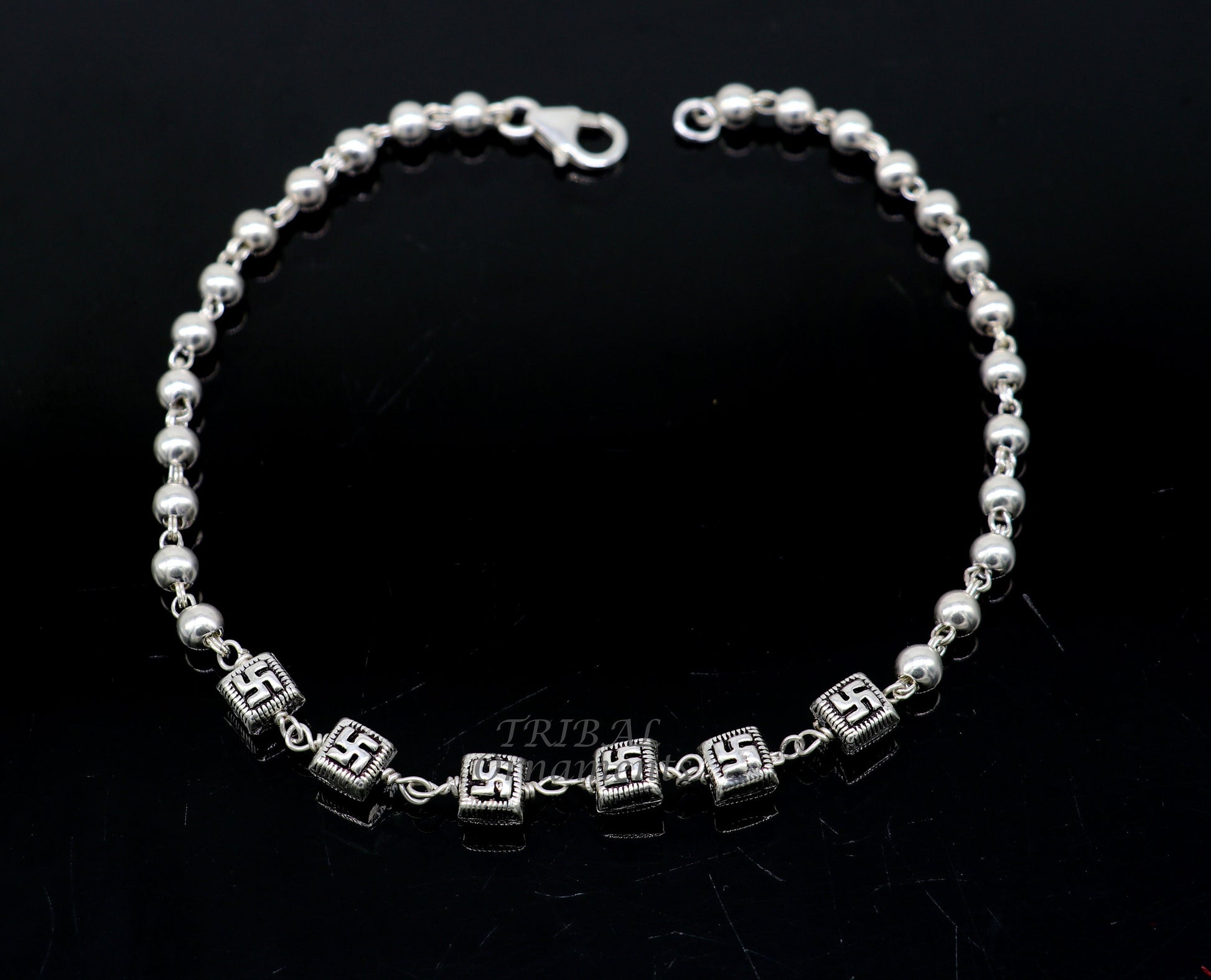 925 sterling silver beaded customized bracelet, best gifting stylish beaded bracelet, unisex personalized belly dance jewelry  sbr413 - TRIBAL ORNAMENTS