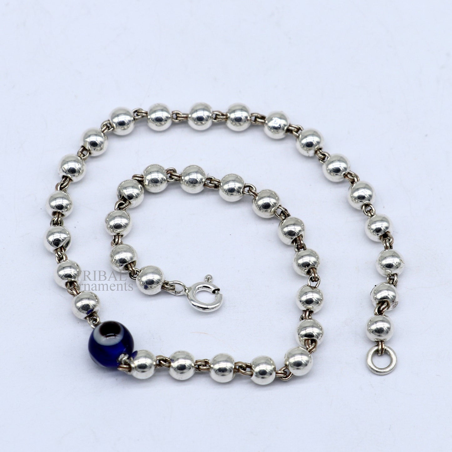 925 sterling silver handmade beaded evil eye bracelet, amazing stylish unisex bracelet 9 inches long jewelry nsbr475 - TRIBAL ORNAMENTS