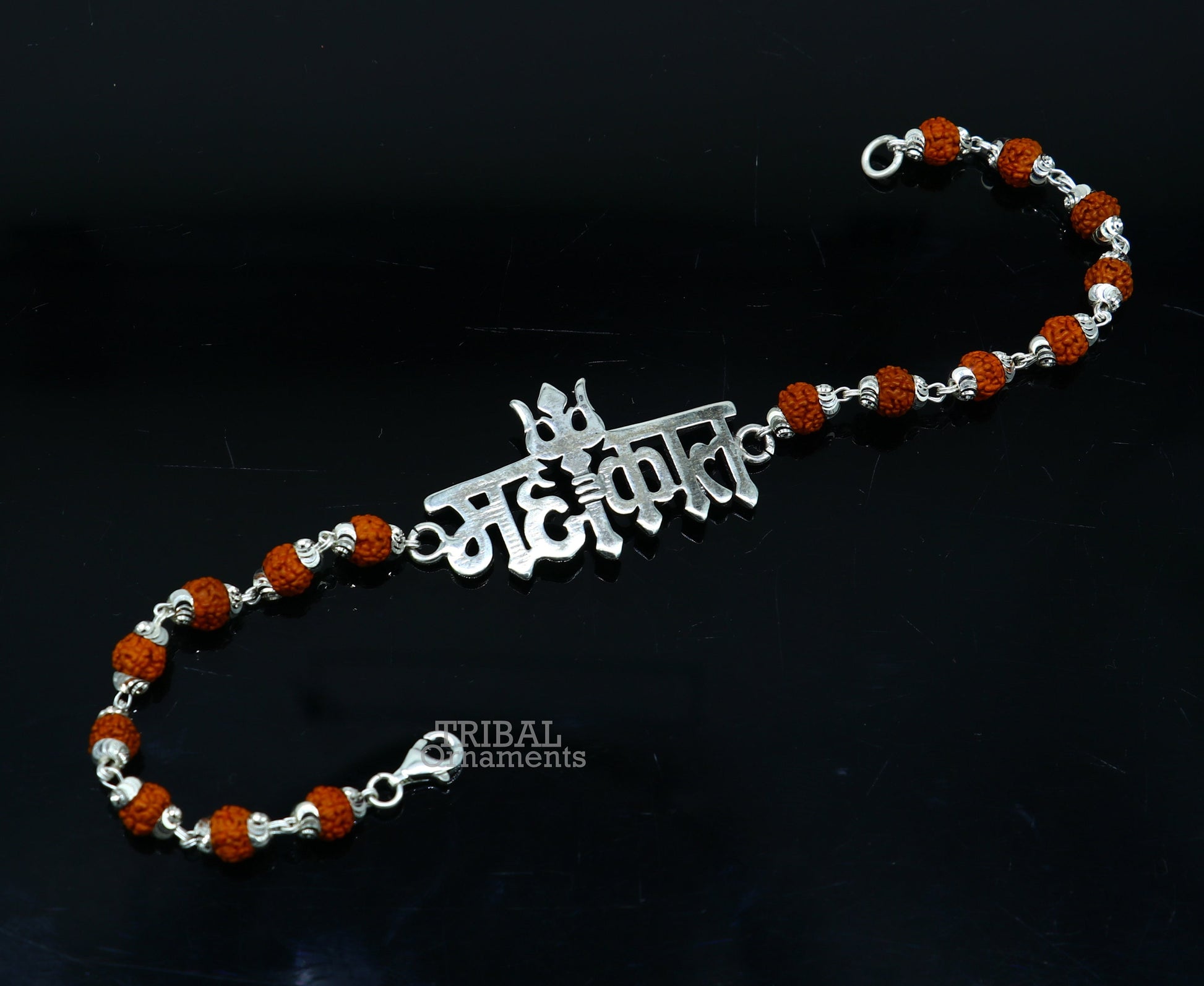 925 sterling silver handmade lord Shiva Mahakal design Rakhi bracelet amazing Rudraksha Mahakaal bracelet, use as daily use jewelry rk207 - TRIBAL ORNAMENTS