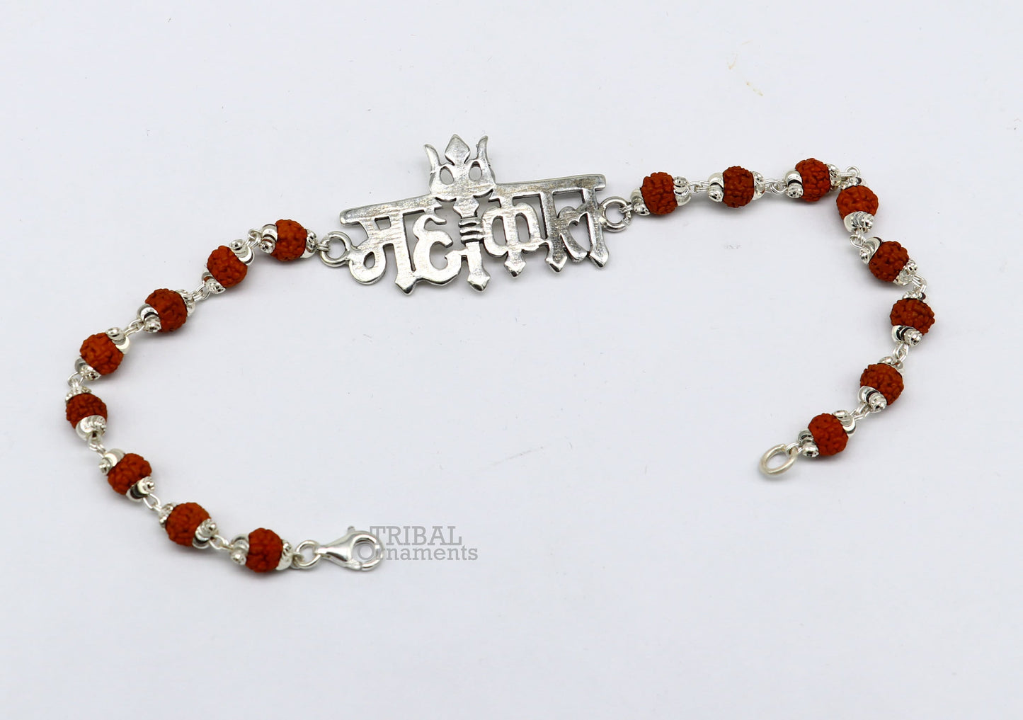 925 sterling silver handmade lord Shiva Mahakal design Rakhi bracelet amazing Rudraksha Mahakaal bracelet, use as daily use jewelry rk207 - TRIBAL ORNAMENTS
