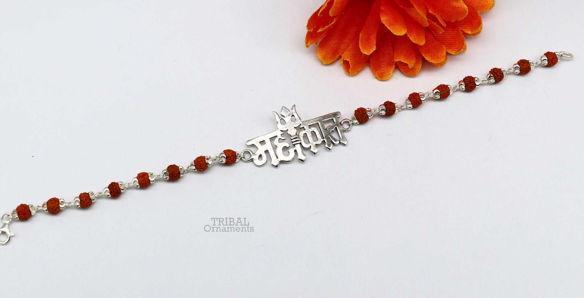 925 sterling silver handmade lord Shiva Mahakal design Rakhi bracelet amazing Rudraksha Mahakaal bracelet, use as daily use jewelry rk207 - TRIBAL ORNAMENTS
