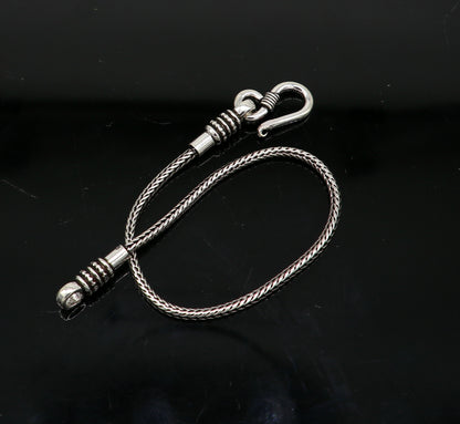 925 sterling silver handmade wheat chain bracelet by TRIBAL ORNAMENTS, stylish and elegant silver jewelry for women, perfect gift option
