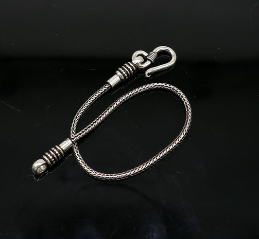 925 sterling silver handmade wheat chain bracelet by TRIBAL ORNAMENTS, stylish and elegant silver jewelry for women, perfect gift option