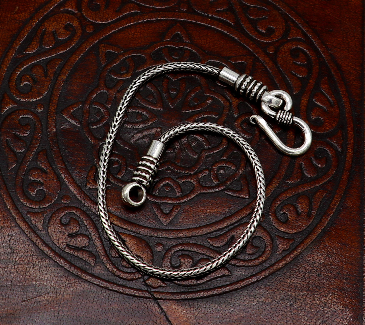 7" Fine 925 sterling silver handmade solid wheat chain bracelet, elegant stylish bracelet, silver jewelry, best gift girl's bracelet nsbr255 - TRIBAL ORNAMENTS