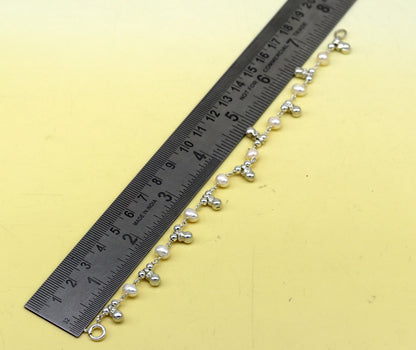 7.5" inches 925 sterling silver handmade customized beaded bracelet, awesome natural pearl unisex bracelet gifting jewelry for girls nsbr188 - TRIBAL ORNAMENTS