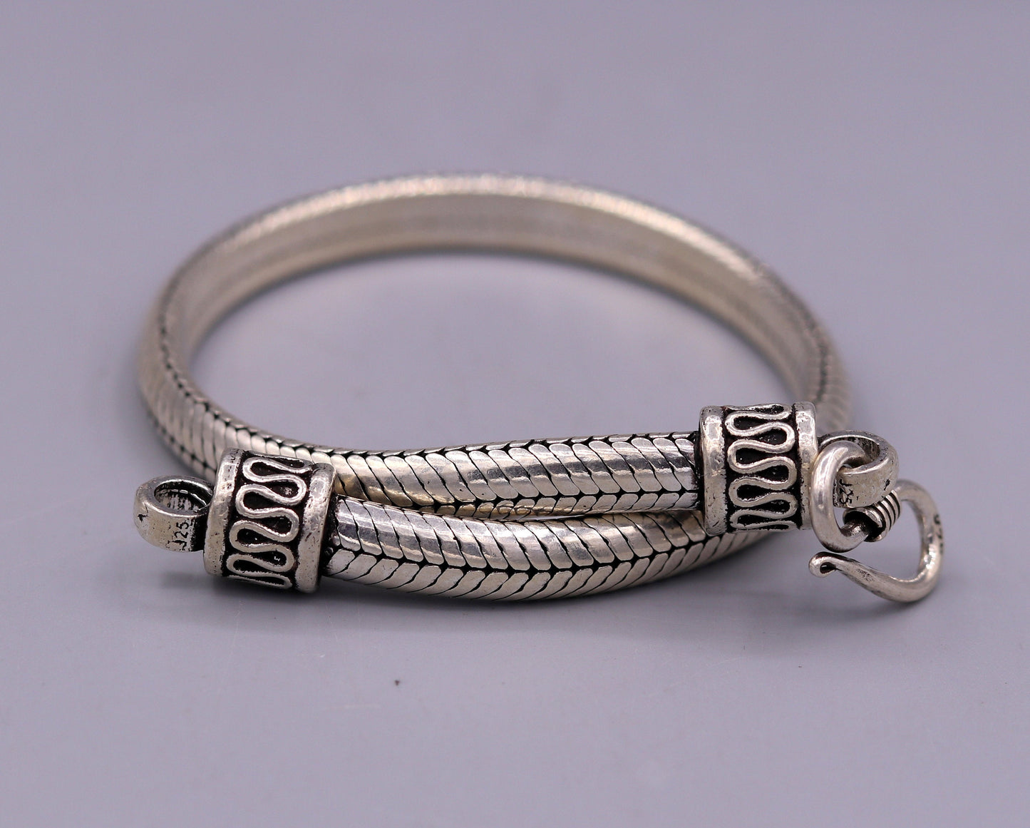 8.5" inches long 925 sterling silver handmade snake chain bracelet, D shape chain bracelet, half round snake chain bracelet unisex sbr149 - TRIBAL ORNAMENTS