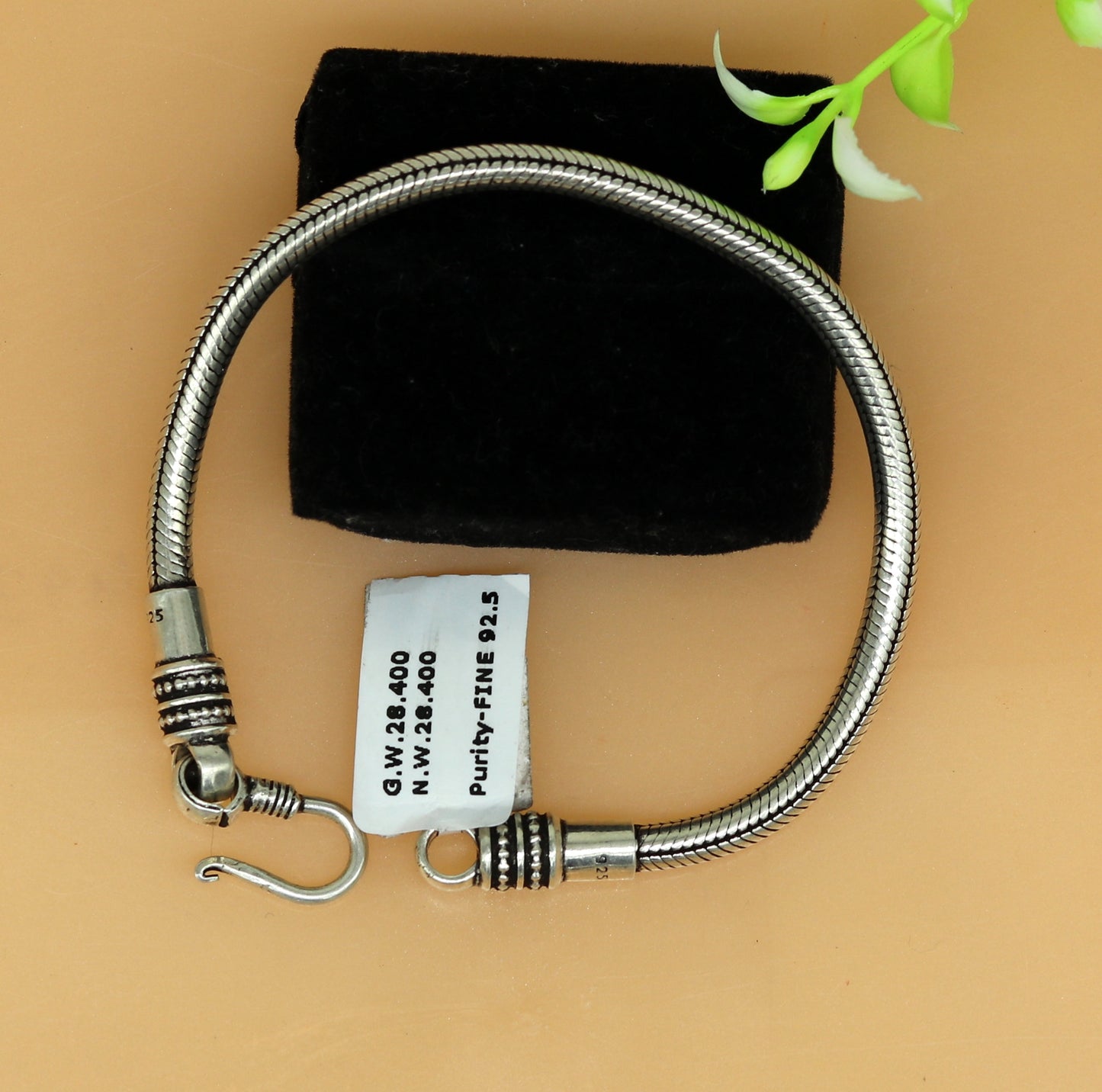 8" long 925 sterling silver handcrafted solid vintage design customized snake chain bracelet unisex personalized gift tribal jewelry nsbr26 - TRIBAL ORNAMENTS