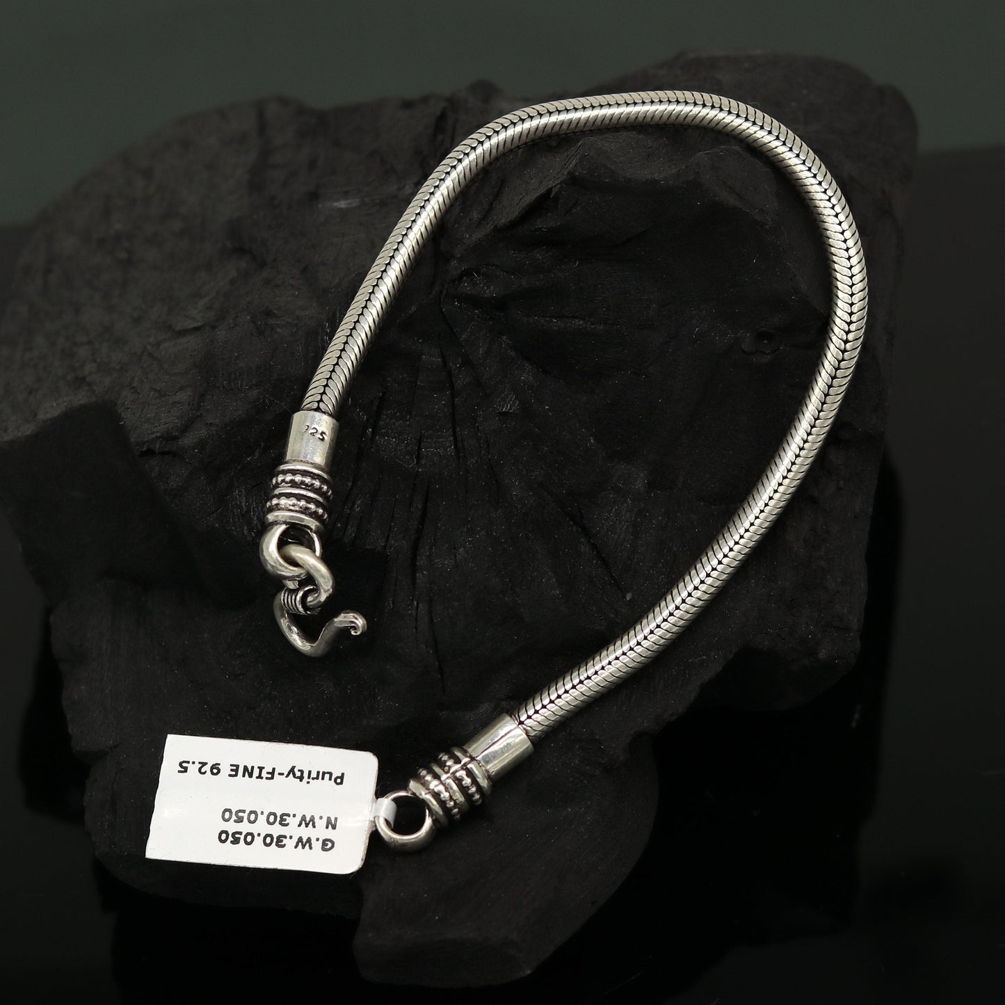 8.5" long 925 sterling silver handmade gorgeous snake chain flexible customized bracelet unisex personalized gift tribal jewelry nsbr39 - TRIBAL ORNAMENTS