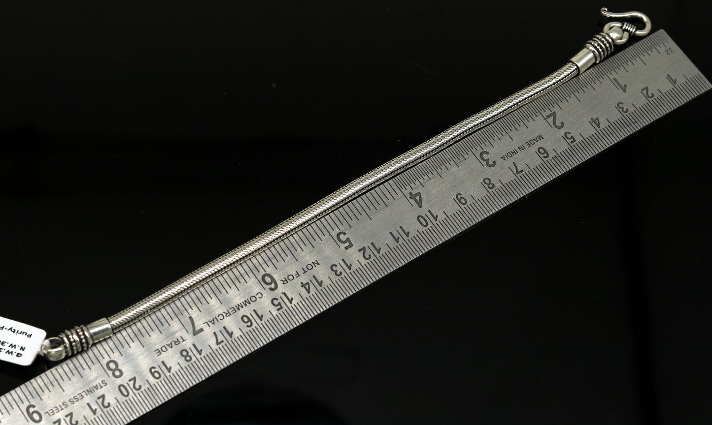 8.5" long 925 sterling silver handmade gorgeous snake chain flexible customized bracelet unisex personalized gift tribal jewelry nsbr39 - TRIBAL ORNAMENTS