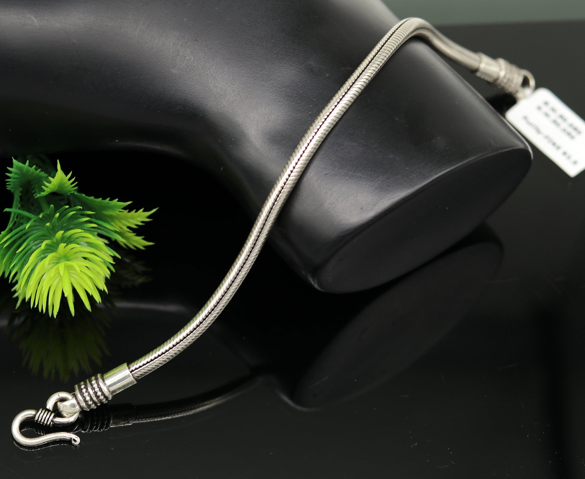 8.5" long 925 sterling silver handmade gorgeous snake chain flexible customized bracelet unisex personalized gift tribal jewelry nsbr39 - TRIBAL ORNAMENTS