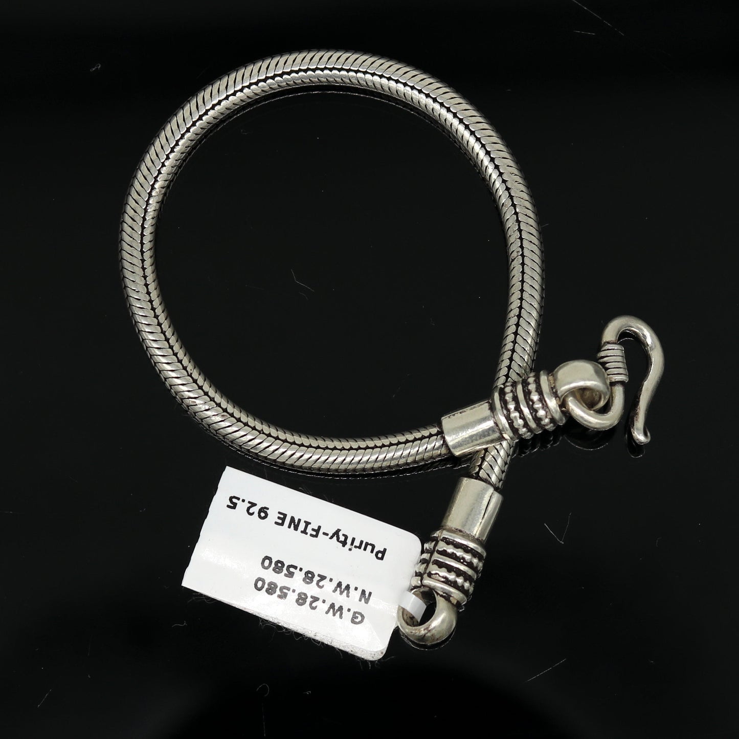 7.8" long handmade 925 sterling silver gorgeous customized snake chain bracelet unisex personalized gifting jewelry nsbr30 - TRIBAL ORNAMENTS