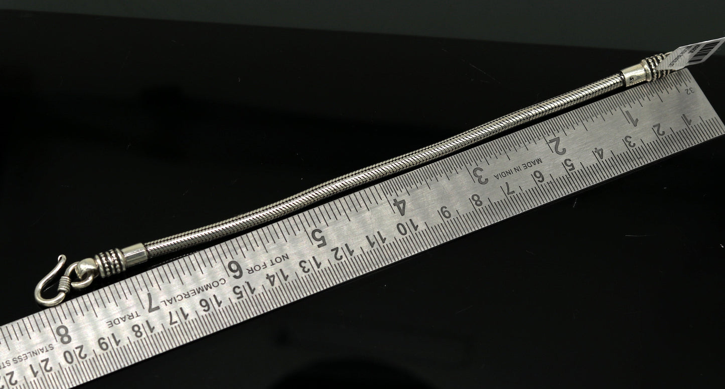 7.8" long handmade 925 sterling silver gorgeous customized snake chain bracelet unisex personalized gifting jewelry nsbr30 - TRIBAL ORNAMENTS