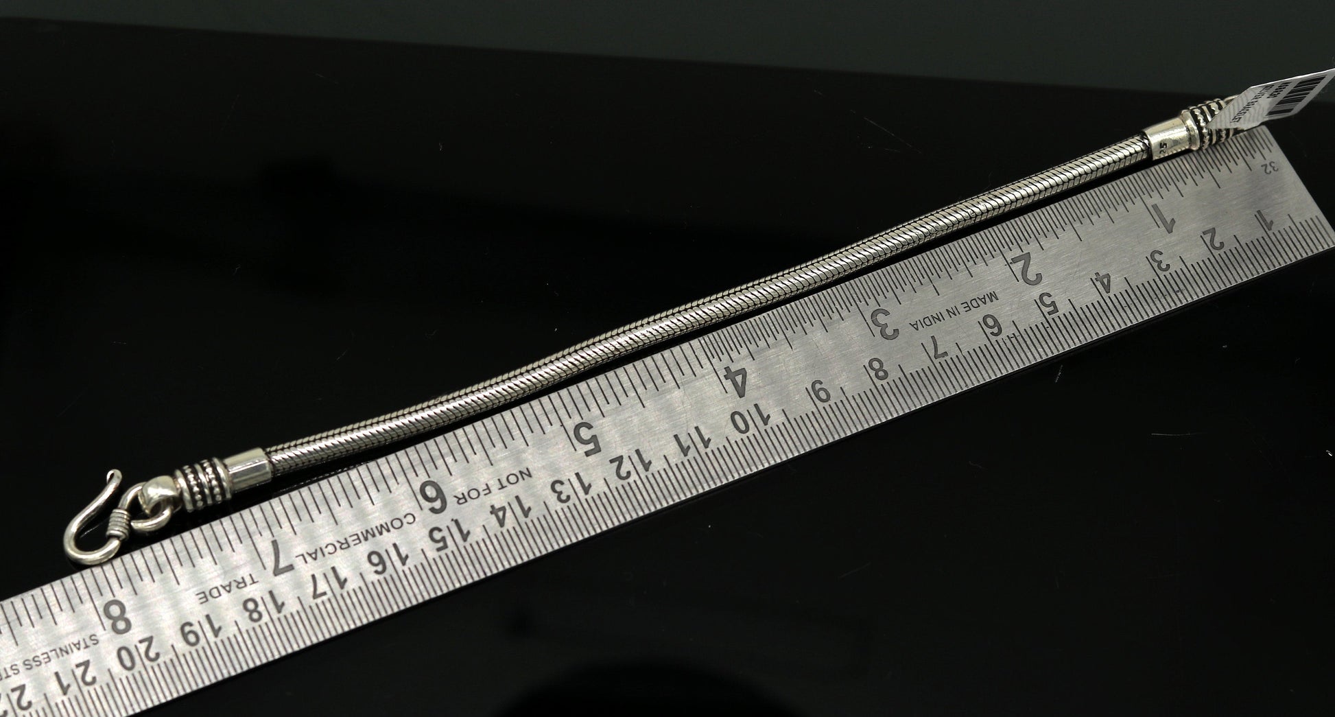 7.8" long handmade 925 sterling silver gorgeous customized snake chain bracelet unisex personalized gifting jewelry nsbr30 - TRIBAL ORNAMENTS