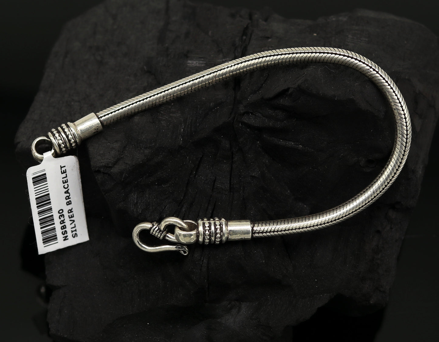 7.8" long handmade 925 sterling silver gorgeous customized snake chain bracelet unisex personalized gifting jewelry nsbr30 - TRIBAL ORNAMENTS