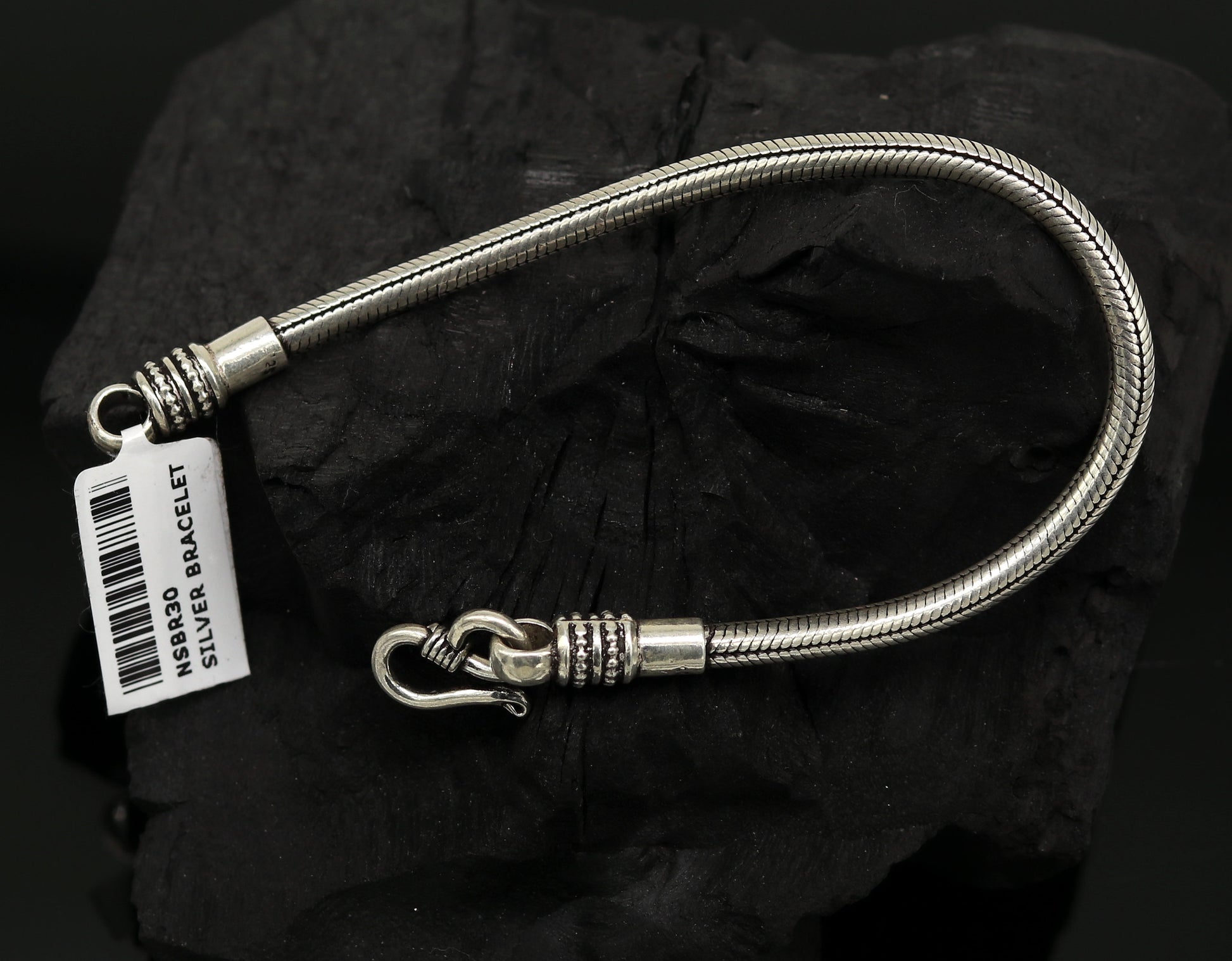 7.8" long handmade 925 sterling silver gorgeous customized snake chain bracelet unisex personalized gifting jewelry nsbr30 - TRIBAL ORNAMENTS