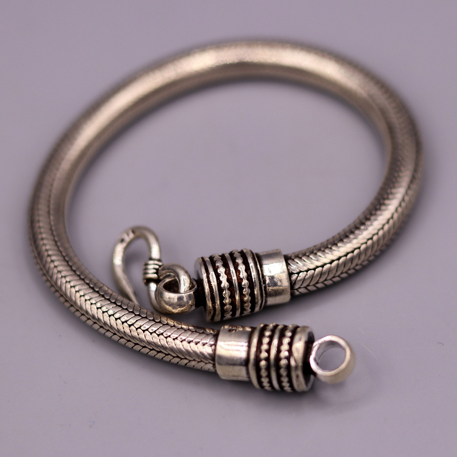 8" long handmade solid sterling silver gorgeous customized snake chain bracelet tribal belly dance gifting jewelry from india sbr199 - TRIBAL ORNAMENTS