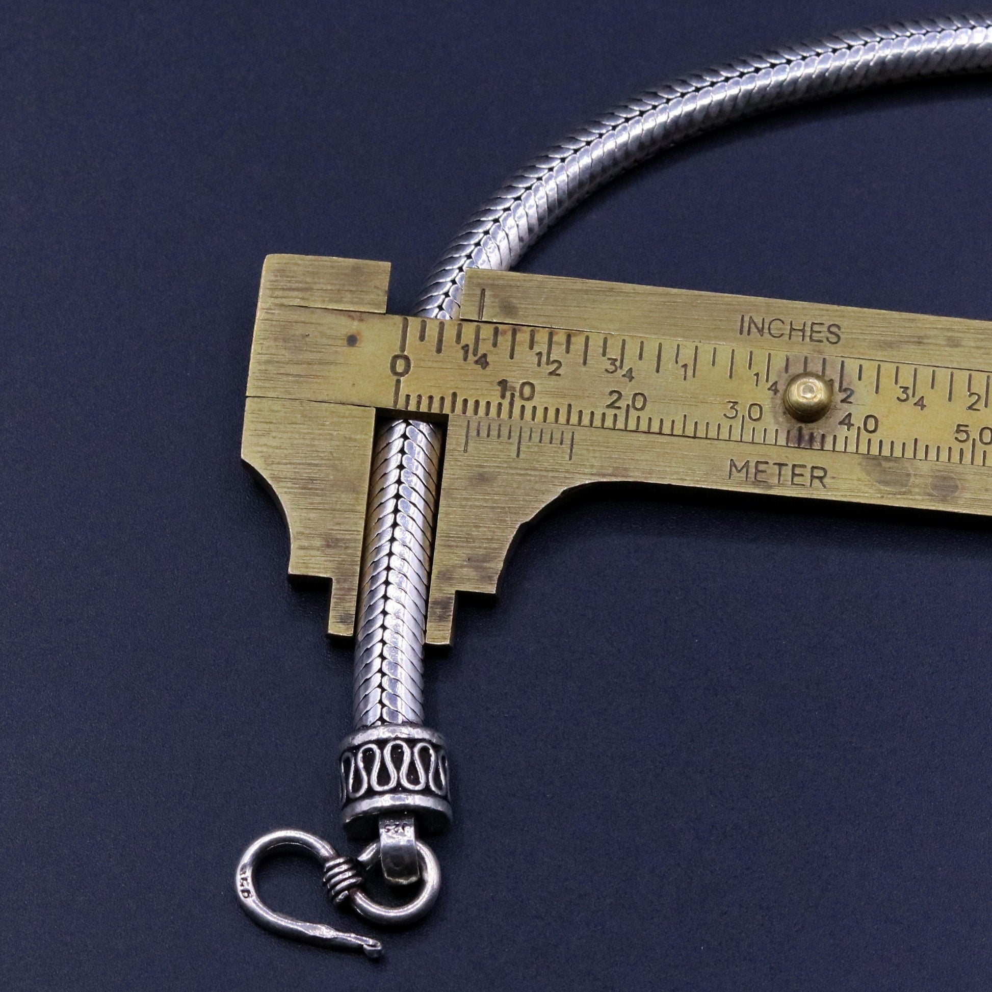 8.7 inches 6 mm 925 sterling silver handmade snake chain bracelet D shape chain bracelet half round snake chain bracelet fro unisex sbr150 - TRIBAL ORNAMENTS