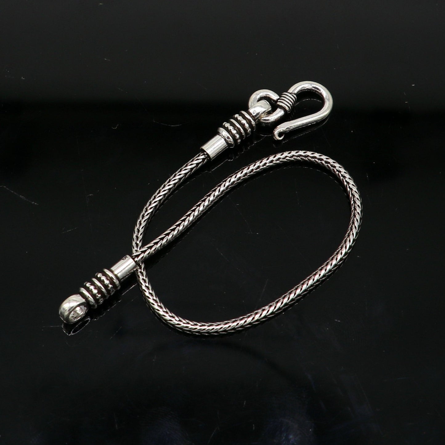 Elegant 8" Fine 925 sterling silver solid wheat chain bracelet, elegant stylish bracelet, silver jewelry, best gift girl's bracelet nsbr274 - TRIBAL ORNAMENTS