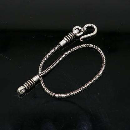 925 sterling silver wheat chain bracelet by TRIBAL ORNAMENTS, elegant and stylish silver jewelry for women.