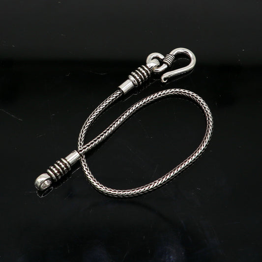 Elegant 8" Fine 925 sterling silver solid wheat chain bracelet, elegant stylish bracelet, silver jewelry, best gift girl's bracelet nsbr274 - TRIBAL ORNAMENTS