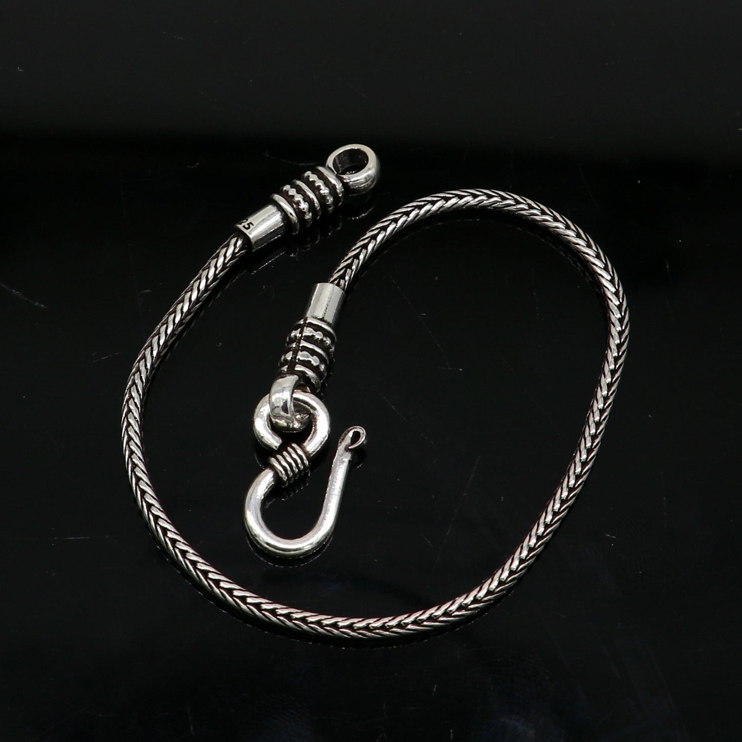 Elegant 8" Fine 925 sterling silver solid wheat chain bracelet, elegant stylish bracelet, silver jewelry, best gift girl's bracelet nsbr274 - TRIBAL ORNAMENTS