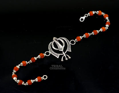 925 Sterling silver divine Waheguru Khalsa Rakhi  bracelet best gift for your brother's for special personalized gifing rk240 - TRIBAL ORNAMENTS