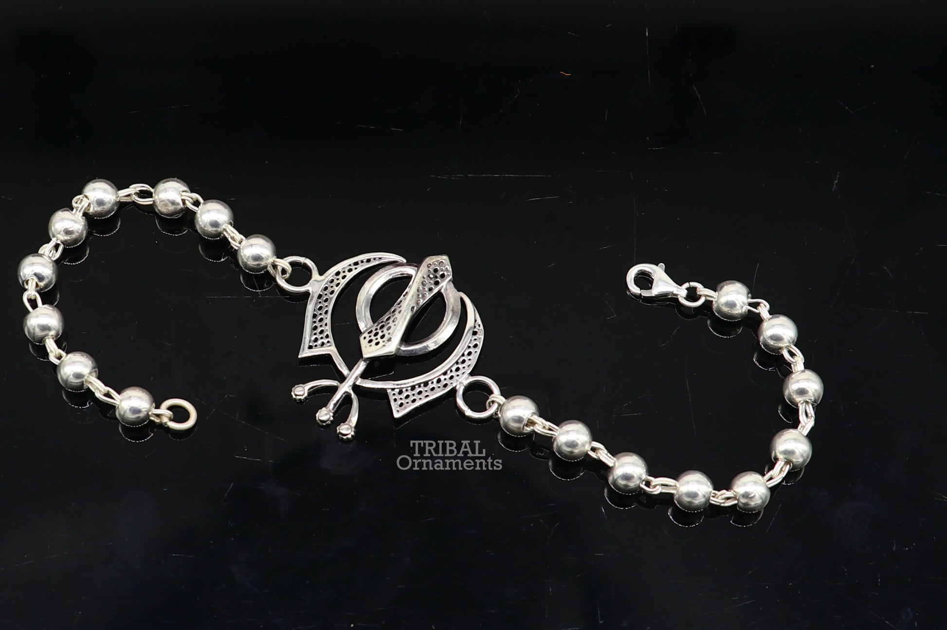 925 Sterling silver divine Waheguru Khalsa Rakhi  bracelet best gift for your brother's for special personalized gifing rk240 - TRIBAL ORNAMENTS