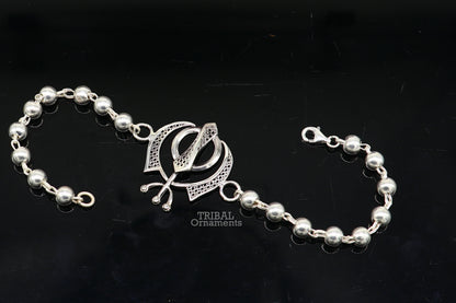 925 Sterling silver divine Waheguru Khalsa Rakhi  bracelet best gift for your brother's for special personalized gifing rk240 - TRIBAL ORNAMENTS