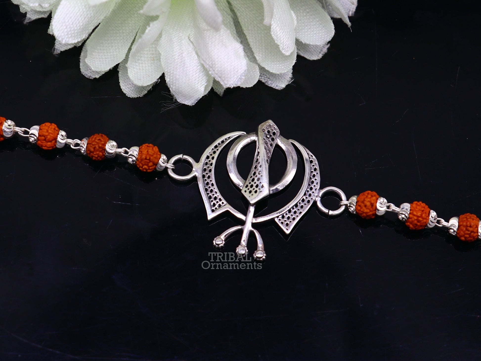 925 Sterling silver divine Waheguru Khalsa Rakhi  bracelet best gift for your brother's for special personalized gifing rk240 - TRIBAL ORNAMENTS