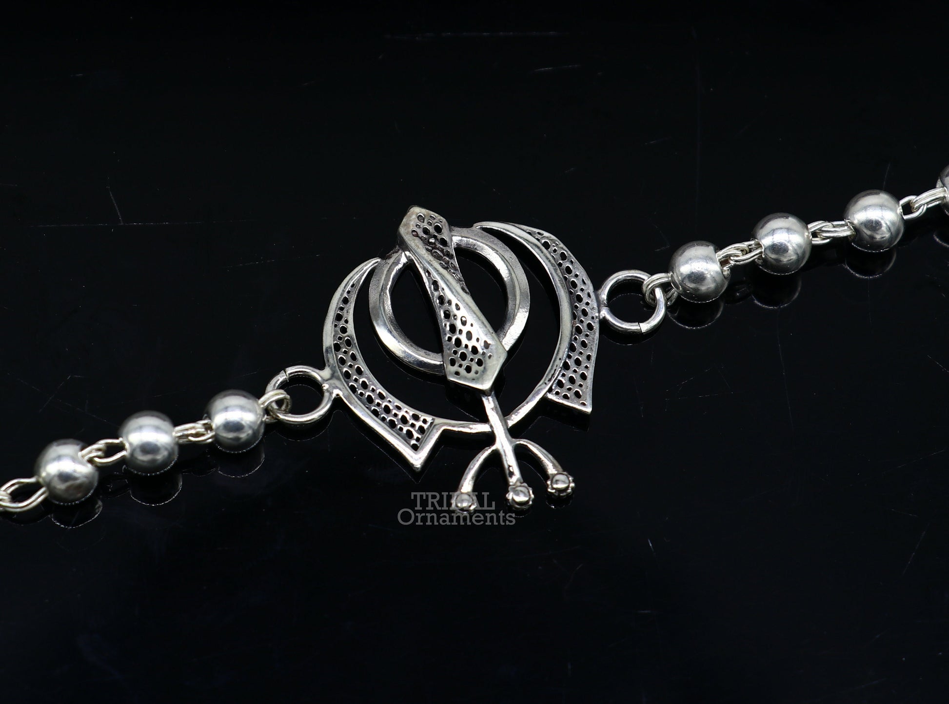 925 Sterling silver divine Waheguru Khalsa Rakhi  bracelet best gift for your brother's for special personalized gifing rk240 - TRIBAL ORNAMENTS