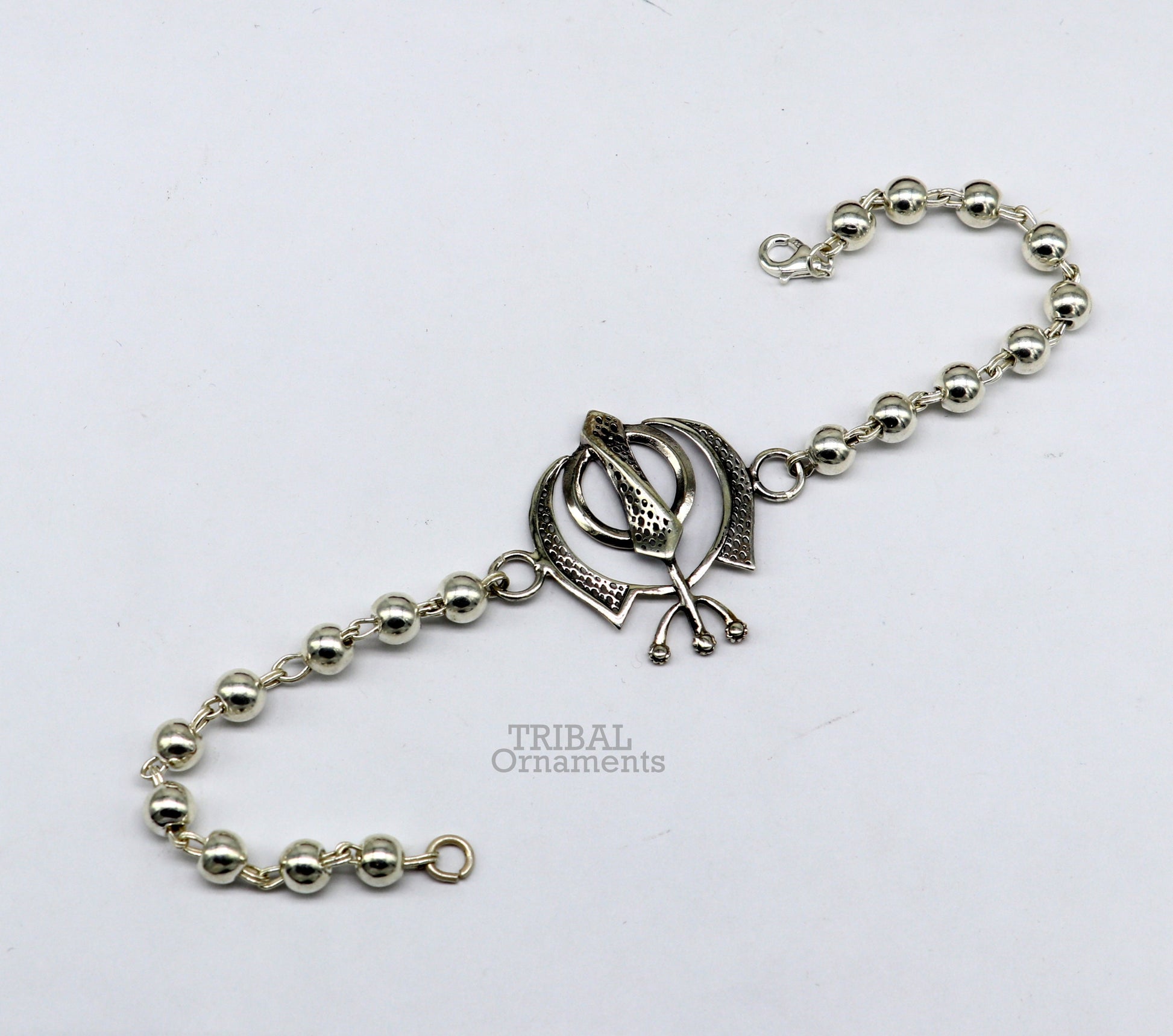 925 Sterling silver divine Waheguru Khalsa Rakhi  bracelet best gift for your brother's for special personalized gifing rk240 - TRIBAL ORNAMENTS
