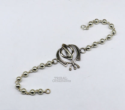925 Sterling silver divine Waheguru Khalsa Rakhi  bracelet best gift for your brother's for special personalized gifing rk240 - TRIBAL ORNAMENTS