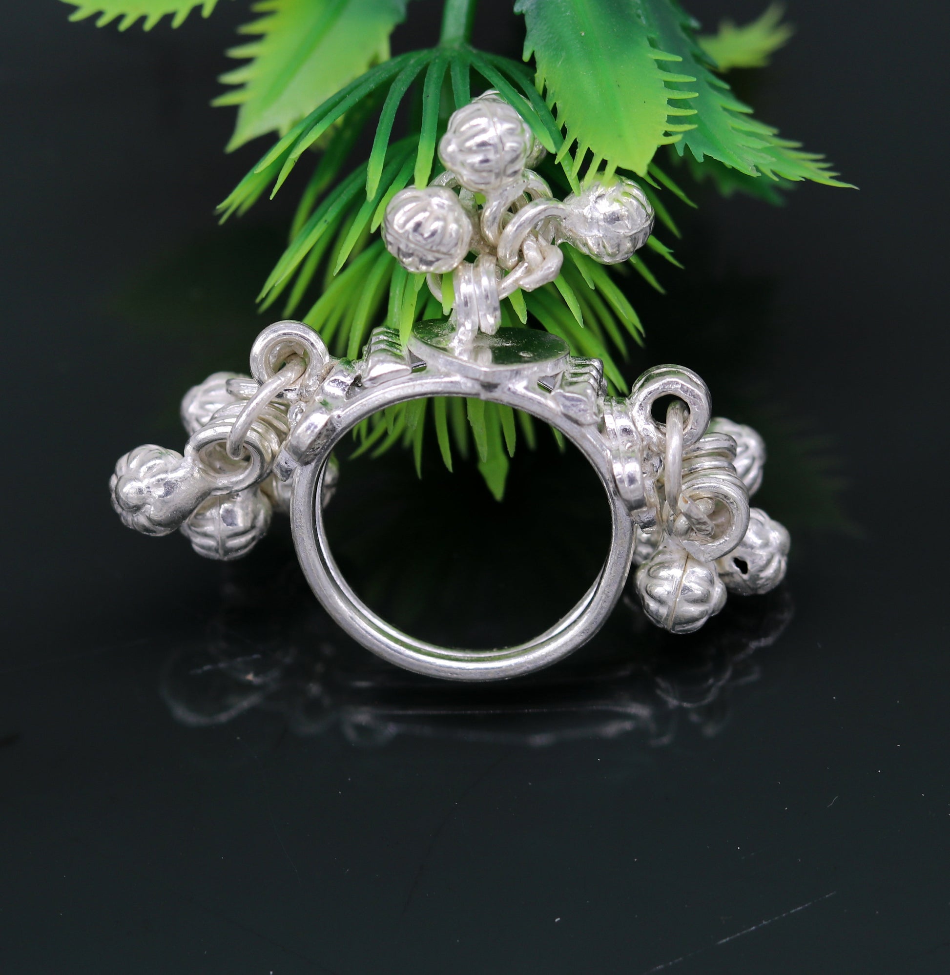 Vintage design Sterling silver handmade charm ring excellent customized noisy bells drops personalized girls women's jewelry sr259 - TRIBAL ORNAMENTS