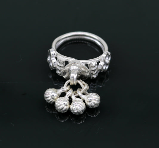 Sterling silver handmade charm ring excellent customized 6 noisy bells drops personalized bridesmaid gift for girls women's jewelry sr257 - TRIBAL ORNAMENTS