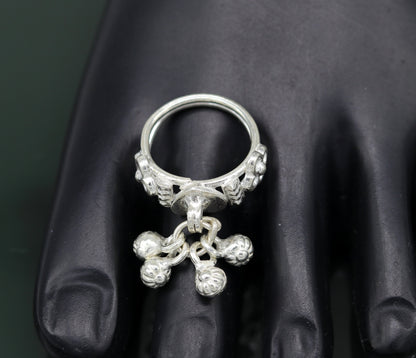 Sterling silver handmade charm ring excellent customized 6 noisy bells drops personalized bridesmaid gift for girls women's jewelry sr257 - TRIBAL ORNAMENTS