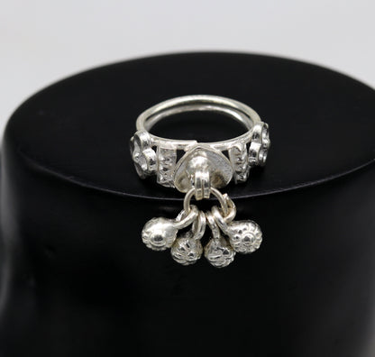 Sterling silver handmade charm ring excellent customized 6 noisy bells drops personalized bridesmaid gift for girls women's jewelry sr257 - TRIBAL ORNAMENTS