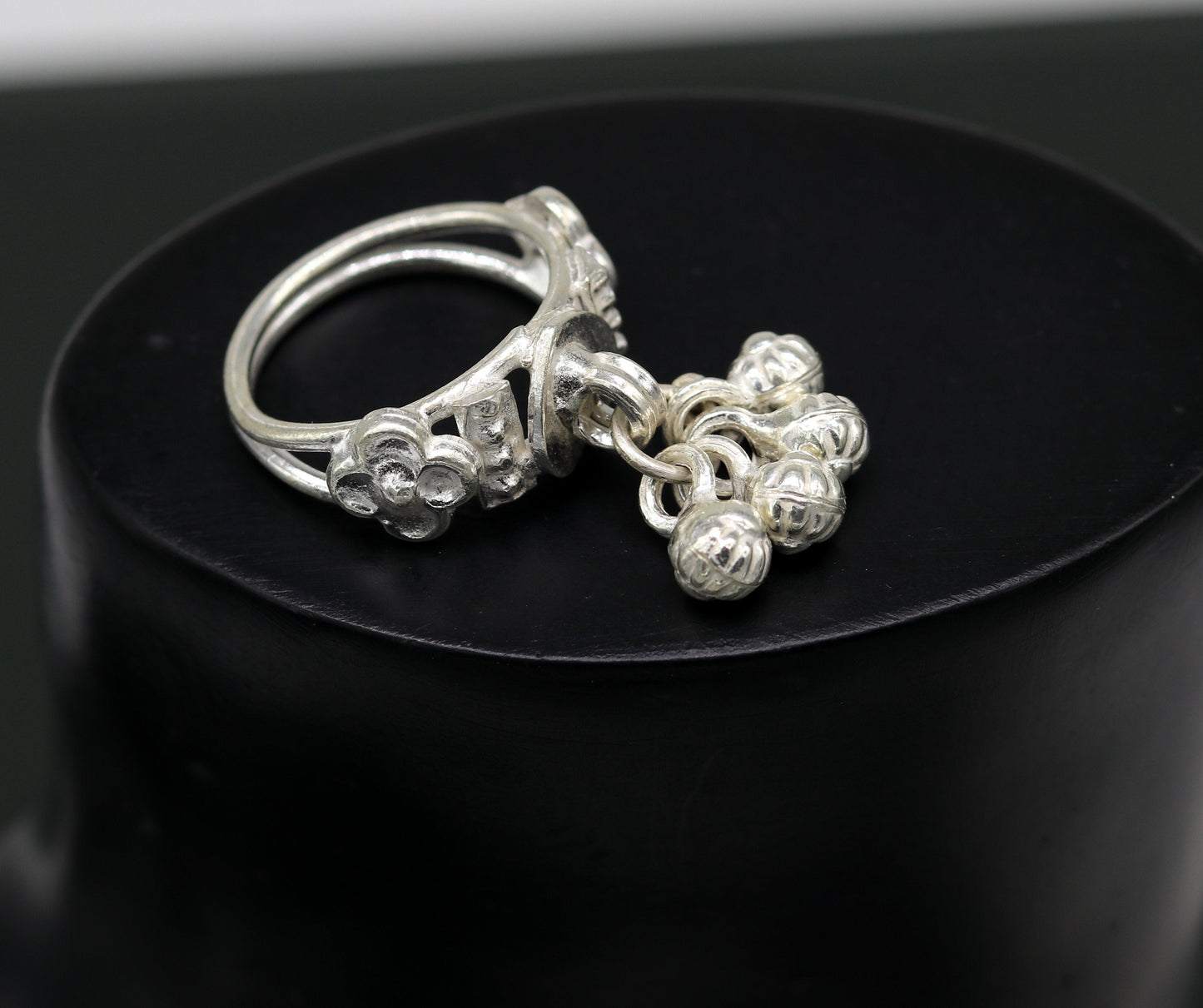 Sterling silver handmade charm ring excellent customized 6 noisy bells drops personalized bridesmaid gift for girls women's jewelry sr257 - TRIBAL ORNAMENTS