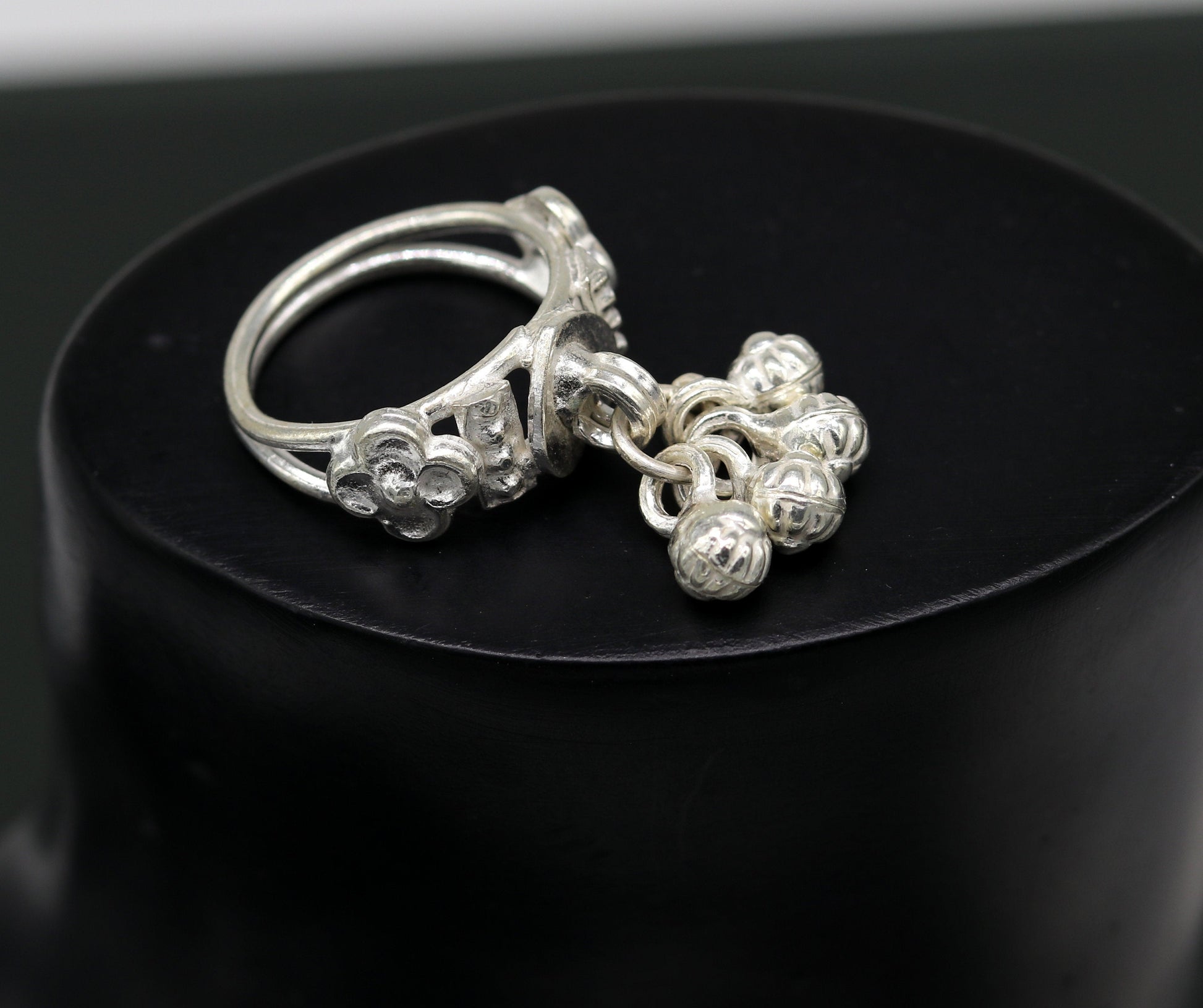 Sterling silver handmade charm ring excellent customized 6 noisy bells drops personalized bridesmaid gift for girls women's jewelry sr257 - TRIBAL ORNAMENTS