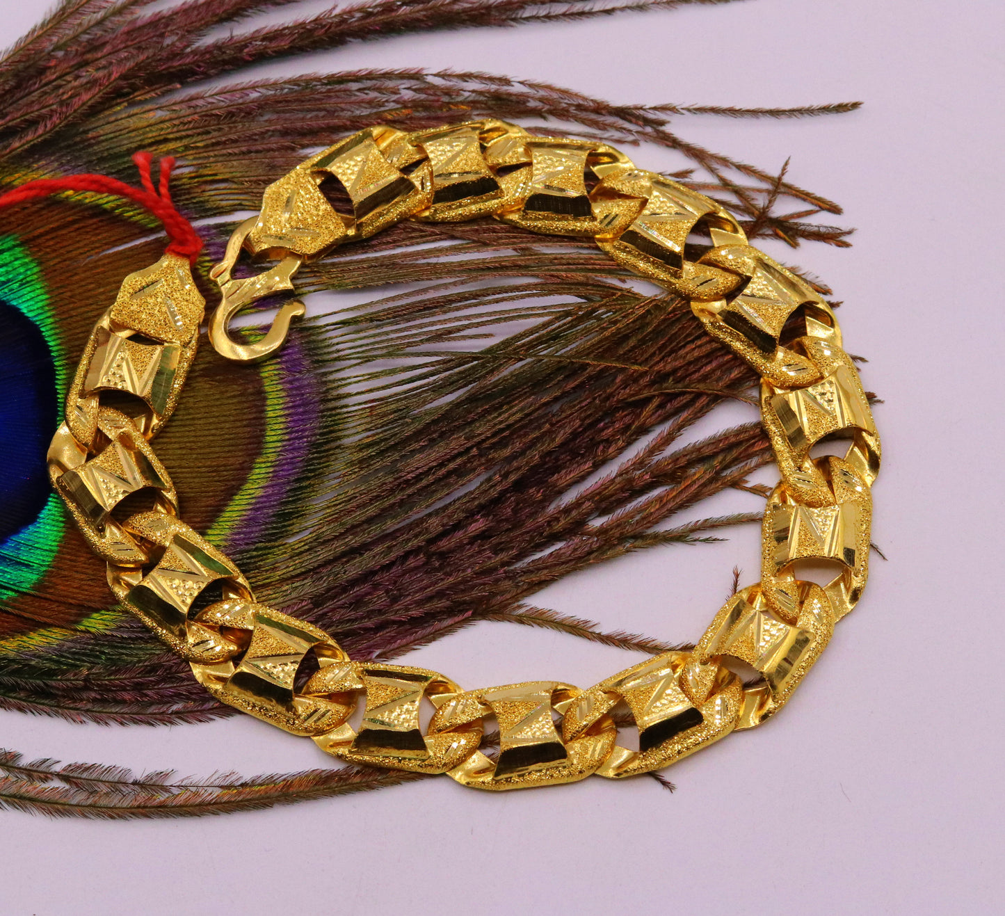 Amazing 22kt yellow gold handcrafted gorgeous design diamond cut designer flexible bracelet unique new stylish unisex bracelet jewelry - TRIBAL ORNAMENTS