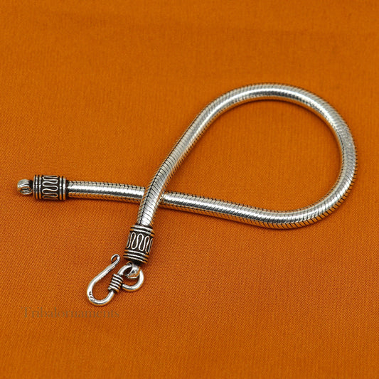 4.5 mm Solid 925 sterling silver Amazing vintage style snake chain handmade bracelet unisex indian tribal best unisex gifting jewelry sbr228 - TRIBAL ORNAMENTS