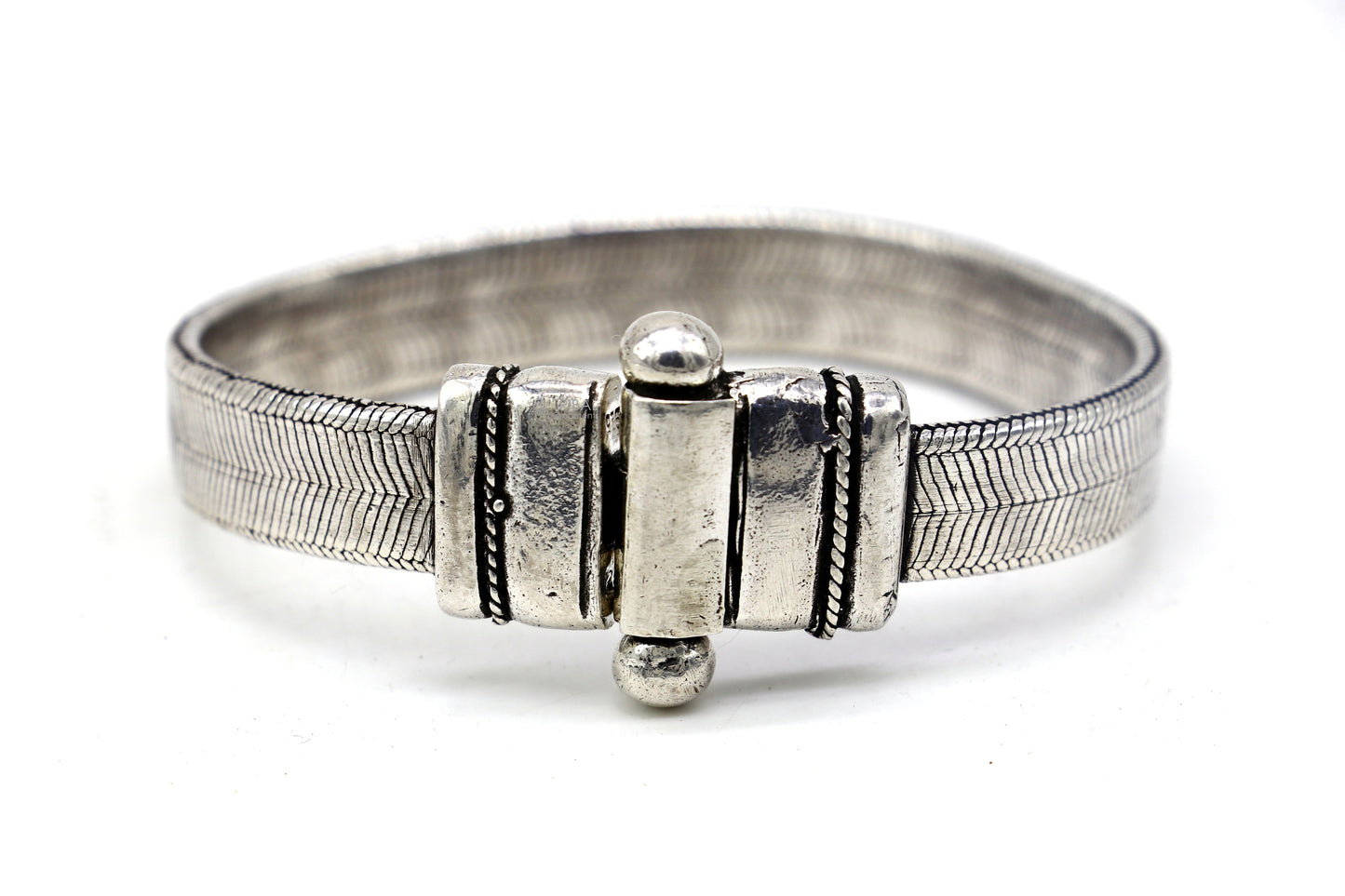 Sterling silver 10mm snake chain belt bracelet with vintage design, men's jewelry, customized style, stylish gift accessory.