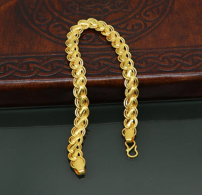 22kt yellow gold customized designer lotus bracelet, all sizes gifting bracelet, new fancy stylish bracelet unisex jewelry br50 - TRIBAL ORNAMENTS