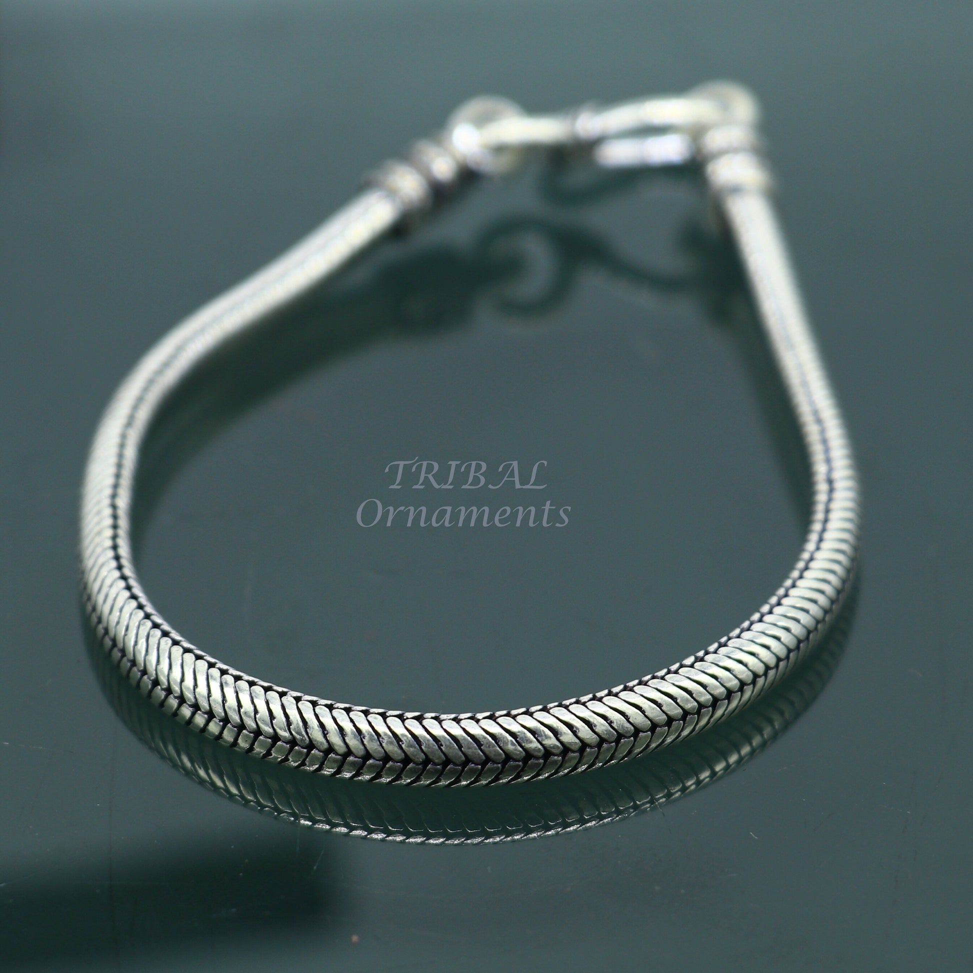 5mm 925 sterling silver handmade snake chain bracelet D shape Customized bracelet half round snake chain bracelet unisex sbr378 - TRIBAL ORNAMENTS