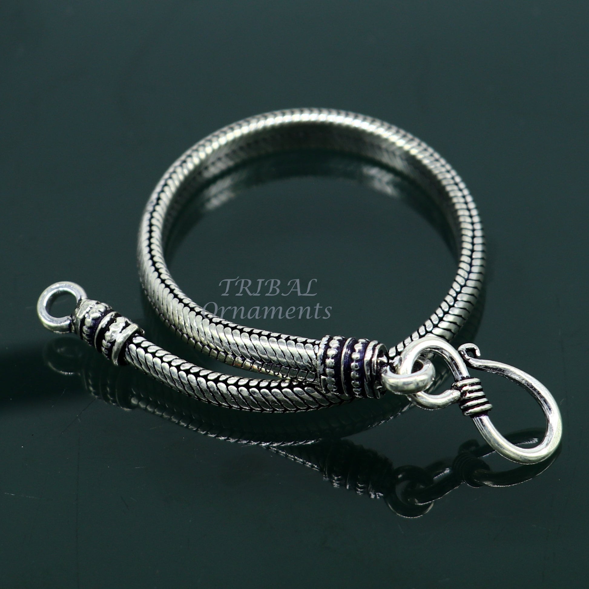 5mm 925 sterling silver handmade snake chain bracelet D shape Customized bracelet half round snake chain bracelet unisex sbr378 - TRIBAL ORNAMENTS