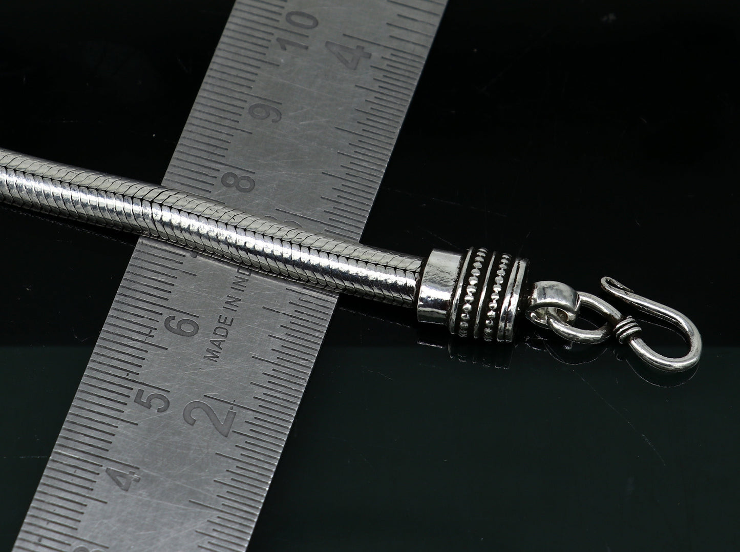 6.5 mm 925 sterling silver handmade snake chain bracelet D shape Customized bracelet half round snake chain bracelet unisex sbr262 - TRIBAL ORNAMENTS